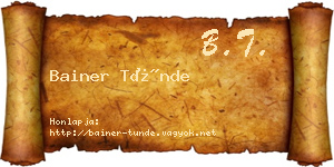 Bainer Tünde névjegykártya